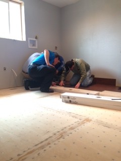 Intermountain Wood Products and Hallmark Floors during an installation