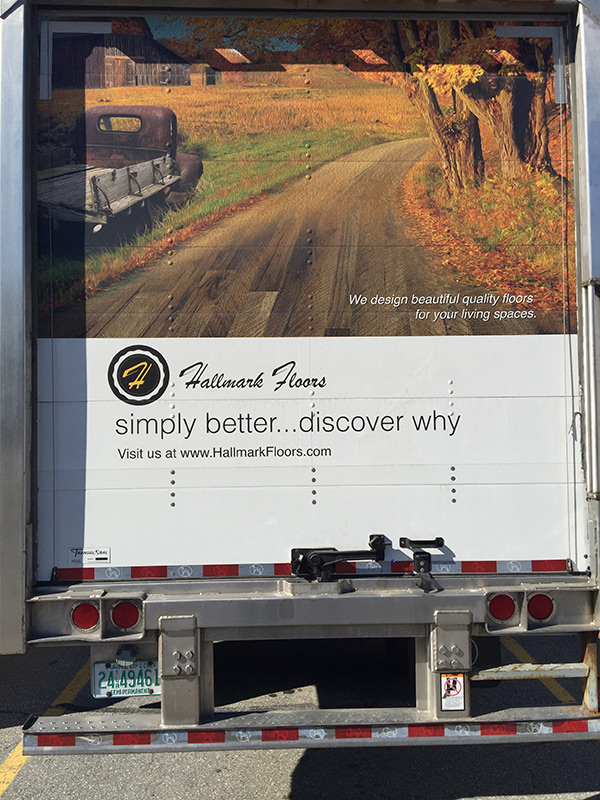 NRF delivery truck trailer featuring Hallmark Floors