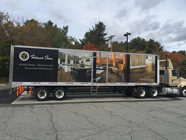 NRF delivery truck trailer featuring Hallmark Floors