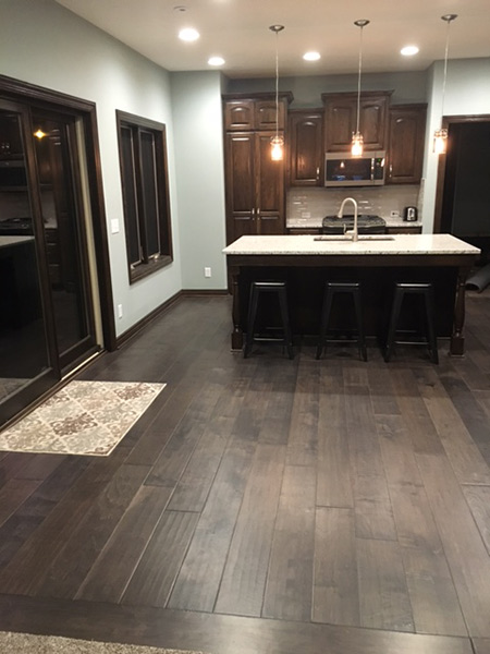 Chaparral Timberwolf kitchen installation by timberland hardwood