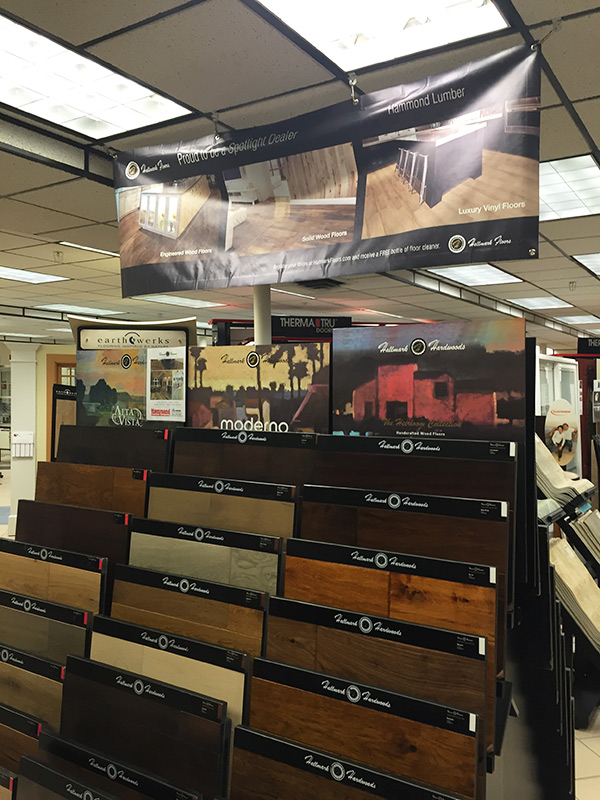 Hammond Lumber showroom featuring Hallmark Floors