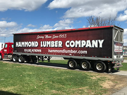 Hammond Lumber truck at trade show in augusta maine featuring Hallmark Floors