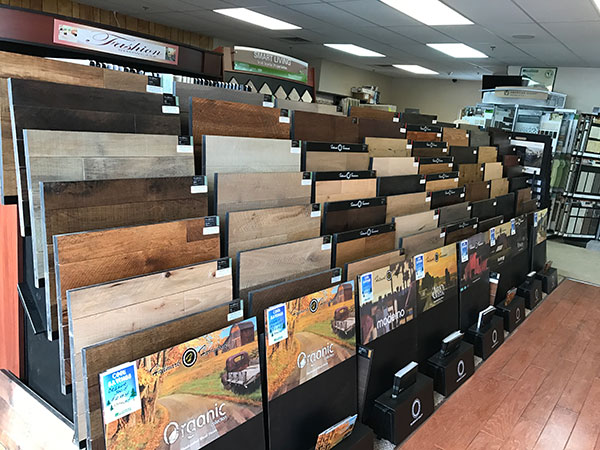 hardwood display at Adams Family Flooring