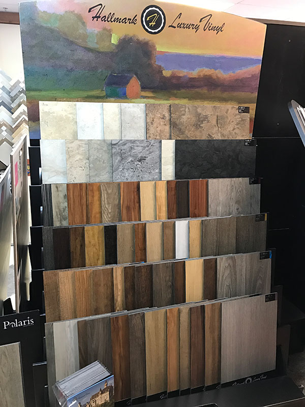 vinyl display at Adams Family Flooring