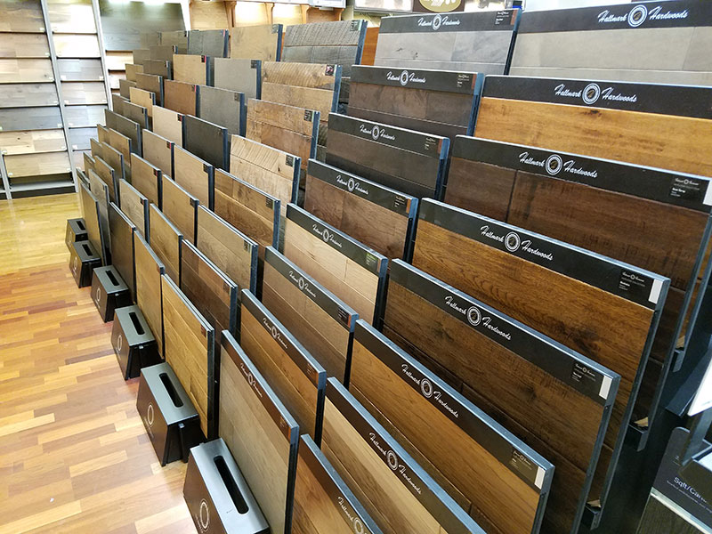 Hallmark Floors hardwood display at Abbey Carpet Weymouth