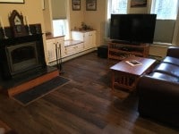 Organic Engineered 567 Oolong Hickory Living Room Installation Limerick ME
