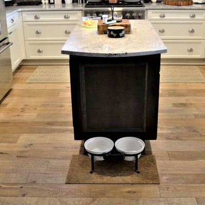 Organic 567 Gunpowder kitchen installation by kings custom hardwoods