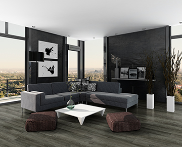 Product Oceanside Oak 20mil waterproof flooring in living room by Hallmark Floors